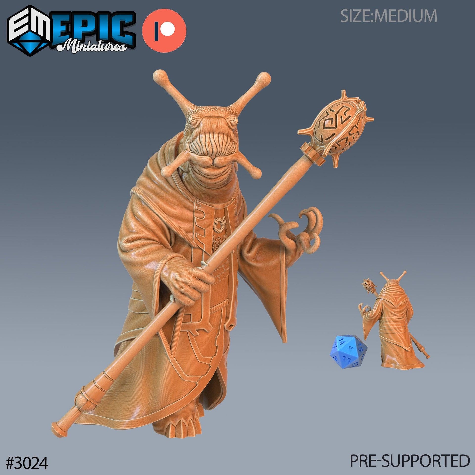 Snail Mage - Epic Miniatures | 28mm | 32mm | Mushroom Folk | Sorcerer | Wizard | Slug