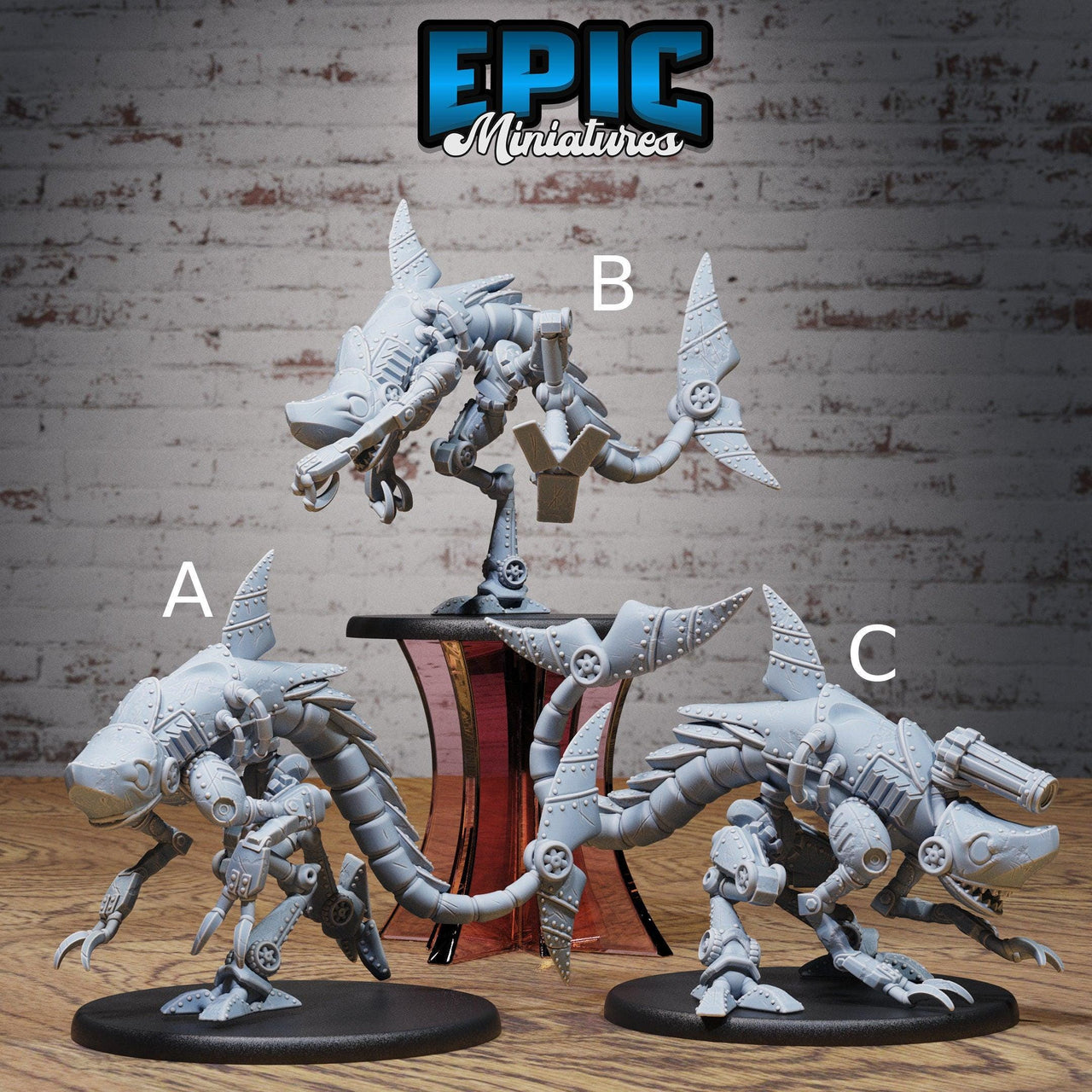 Steam-Tech X1100 Sharknator  - Epic Miniatures | Steam Inventions | 28mm | 32mm | Shark | Steampunk | Robot | Mech