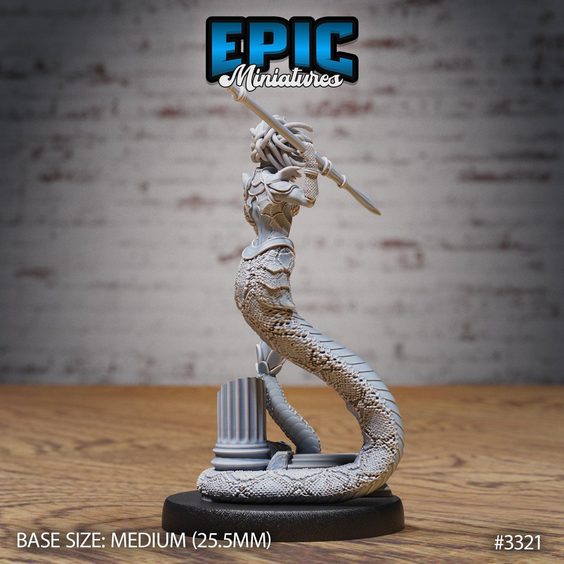 Gorgon Sisters Medusa - Epic Miniatures | 32mm | Insectoid Jungle | Snake | Fighter | Champion | Medusa
