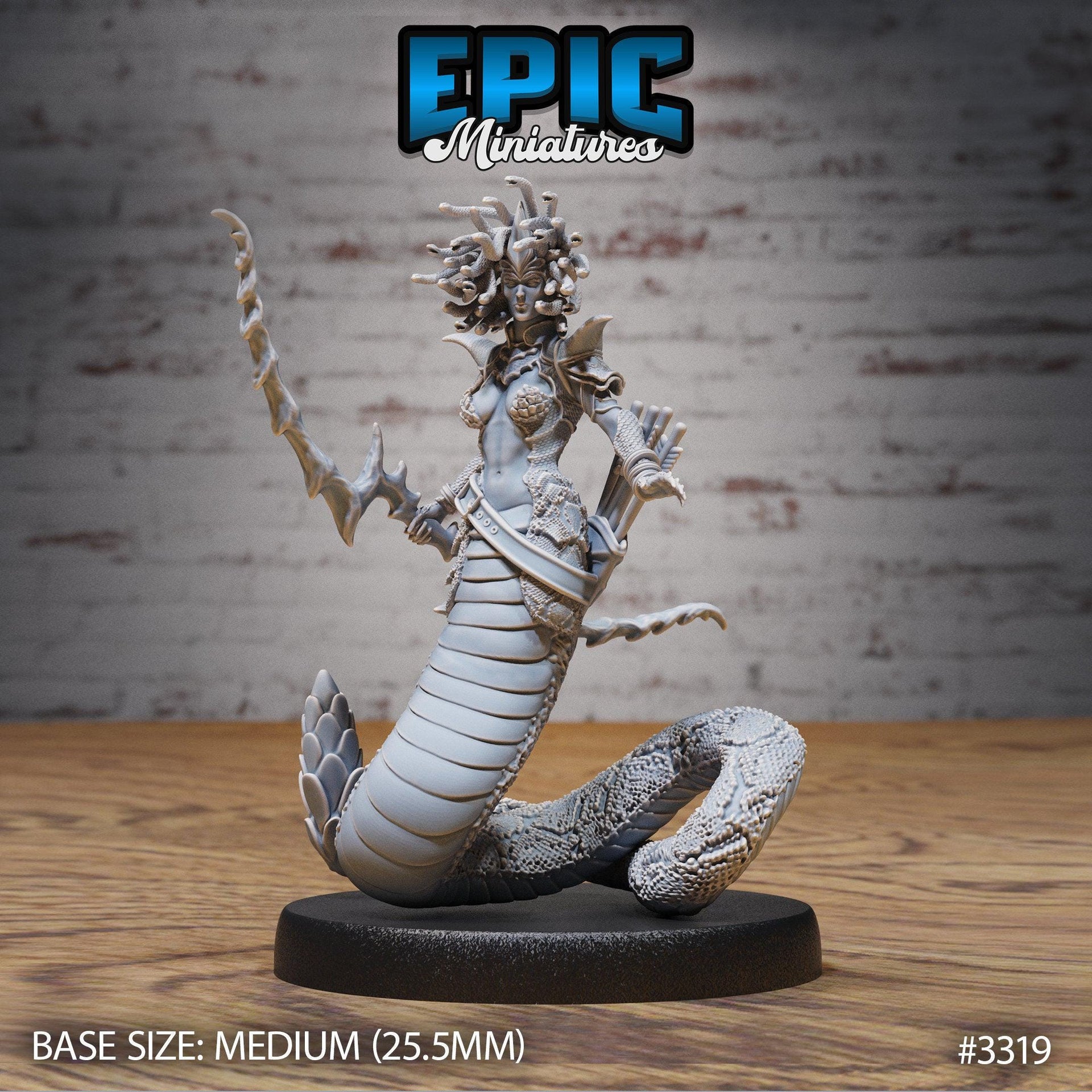 Gorgon Sisters Medusa - Epic Miniatures | 32mm | Insectoid Jungle | Snake | Fighter | Champion | Medusa