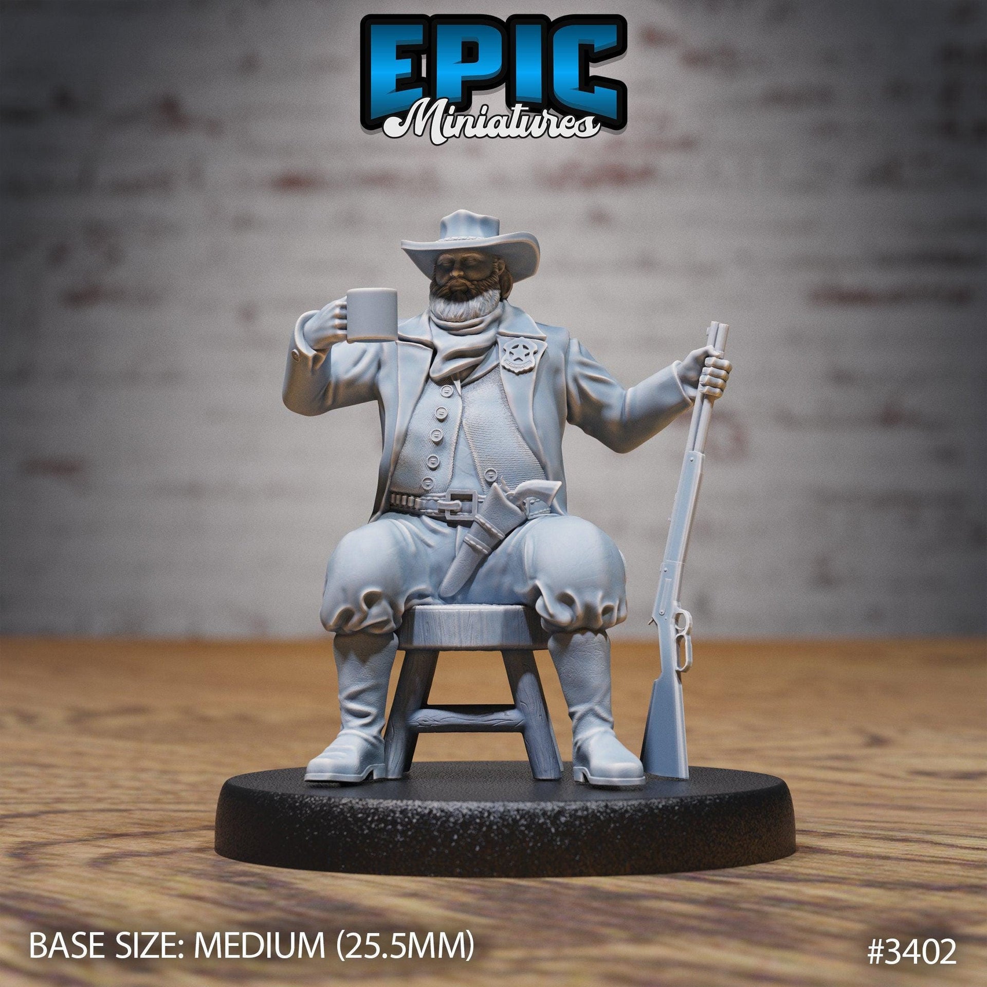 Marshal- Epic Miniatures | 28mm | 32mm | Fantasy Wild West | Sheriff | Cowboy | Rifle Sharpshooter