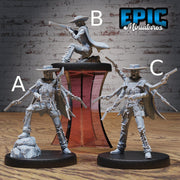 Undead Gunslinger - Epic Miniatures | 28mm | 32mm | Fantasy Wild West | six armed | Cowboy | Rifle | Skeleton | Zombie