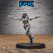 Female Gunslinger- Epic Miniatures | 28mm | 32mm | Fantasy Wild West | Bandit | Cowboy | Rifle Sharpshooter