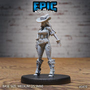 Female Gunslinger- Epic Miniatures | 28mm | 32mm | Fantasy Wild West | Bandit | Cowboy | Rifle Sharpshooter