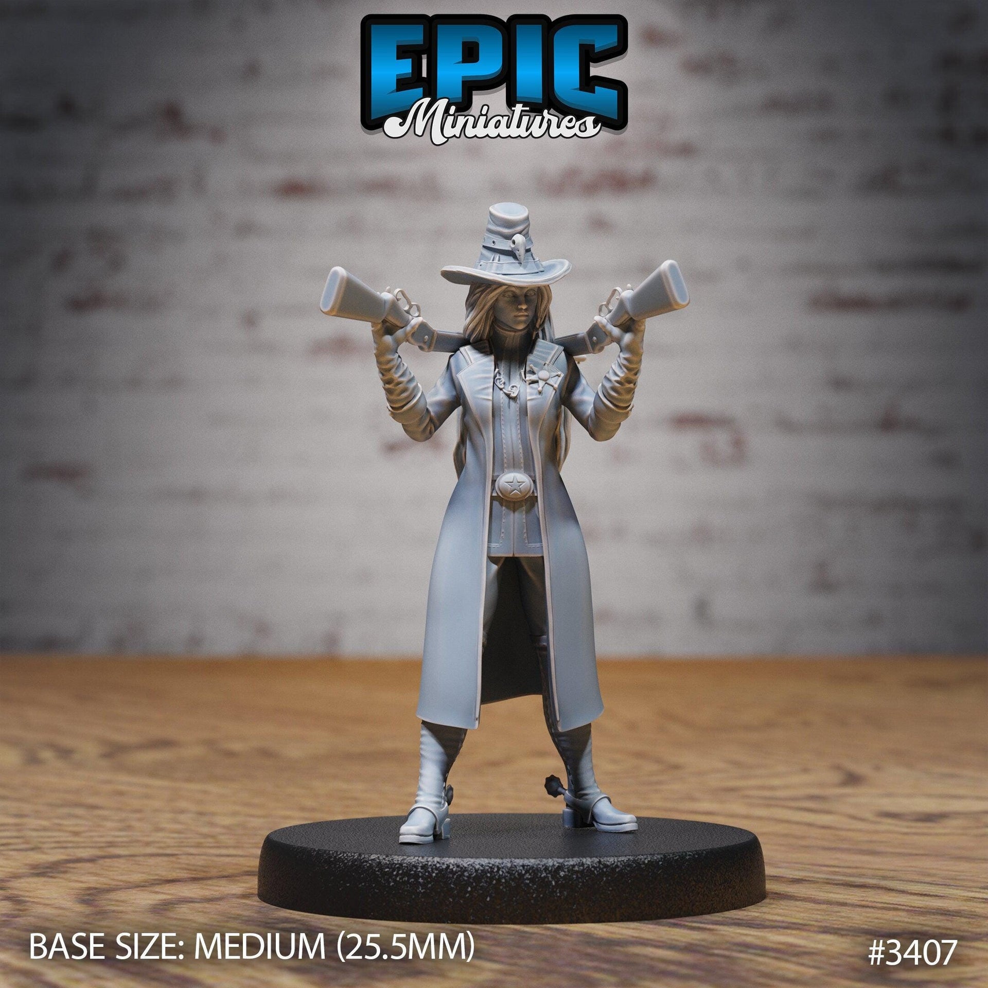 Sheriff Female - Epic Miniatures | 28mm | 32mm | Fantasy Wild West | Gunslinger| Cowboy | Rifle Sharpshooter