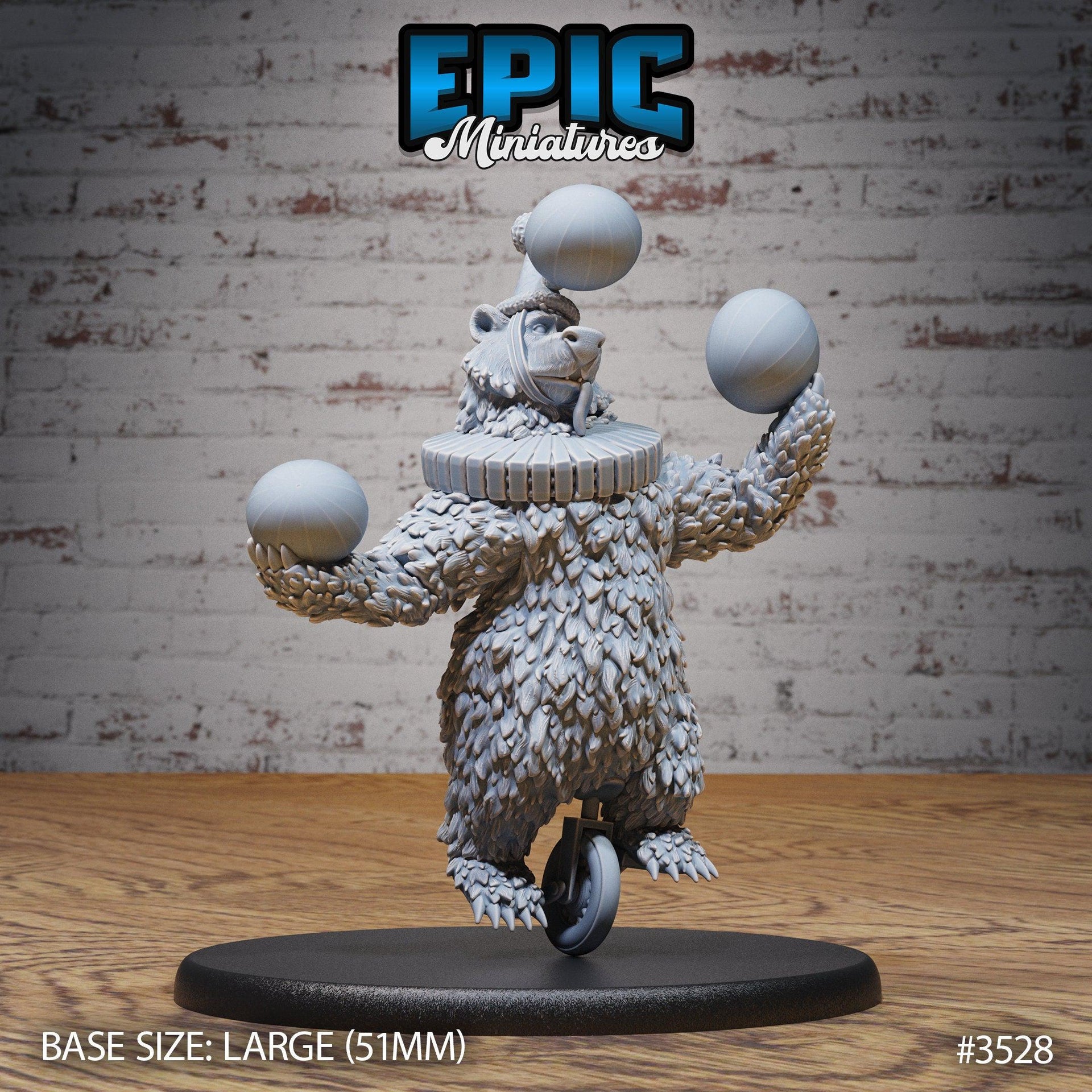 Circus Bear - Epic Miniatures | Ninth Age | 32mm | Nightsky Carnival | Circus | Big Top | Powerlifting | Unicycle | Juggling