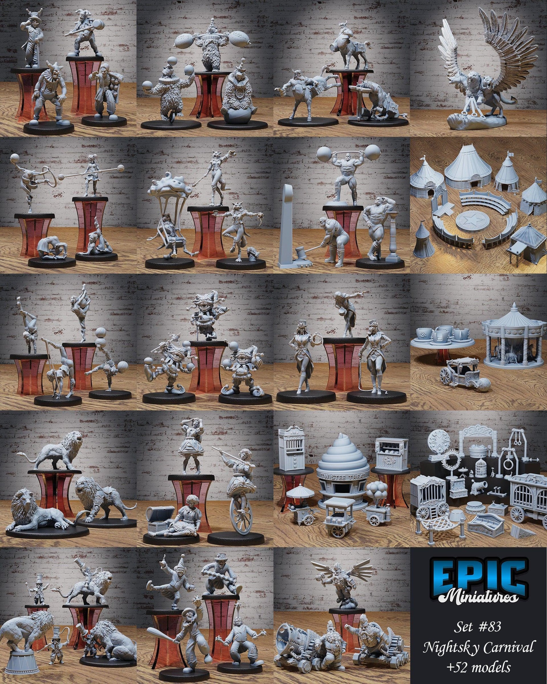 Circus Bear - Epic Miniatures | Ninth Age | 32mm | Nightsky Carnival | Circus | Big Top | Powerlifting | Unicycle | Juggling
