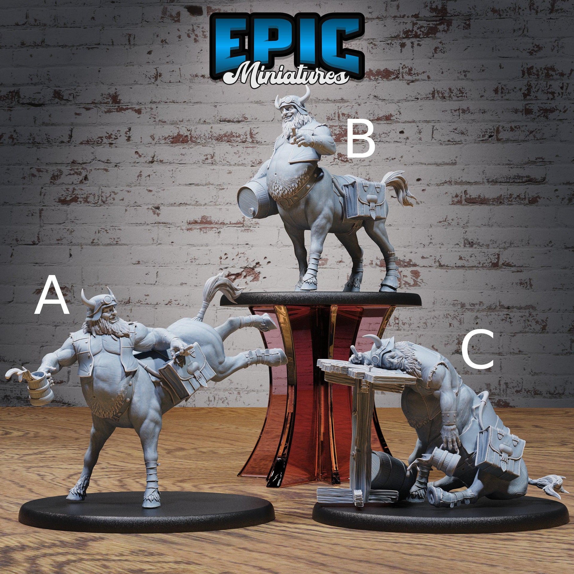 Drunk Centaur - Epic Miniatures | Ninth Age | 32mm | Nightsky Carnival | Circus | Big Top | Beer | Keg | Tavern