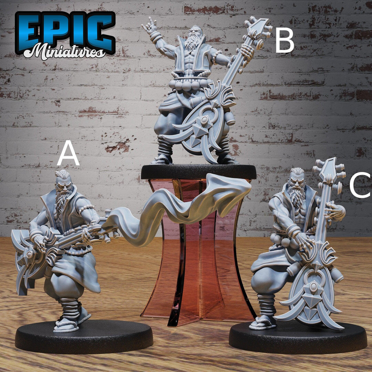 Orient Metal Bard - Epic Miniatures | Ninth Age | 32mm |Iron Fist Tournament | Instrument | Guitar | Magic
