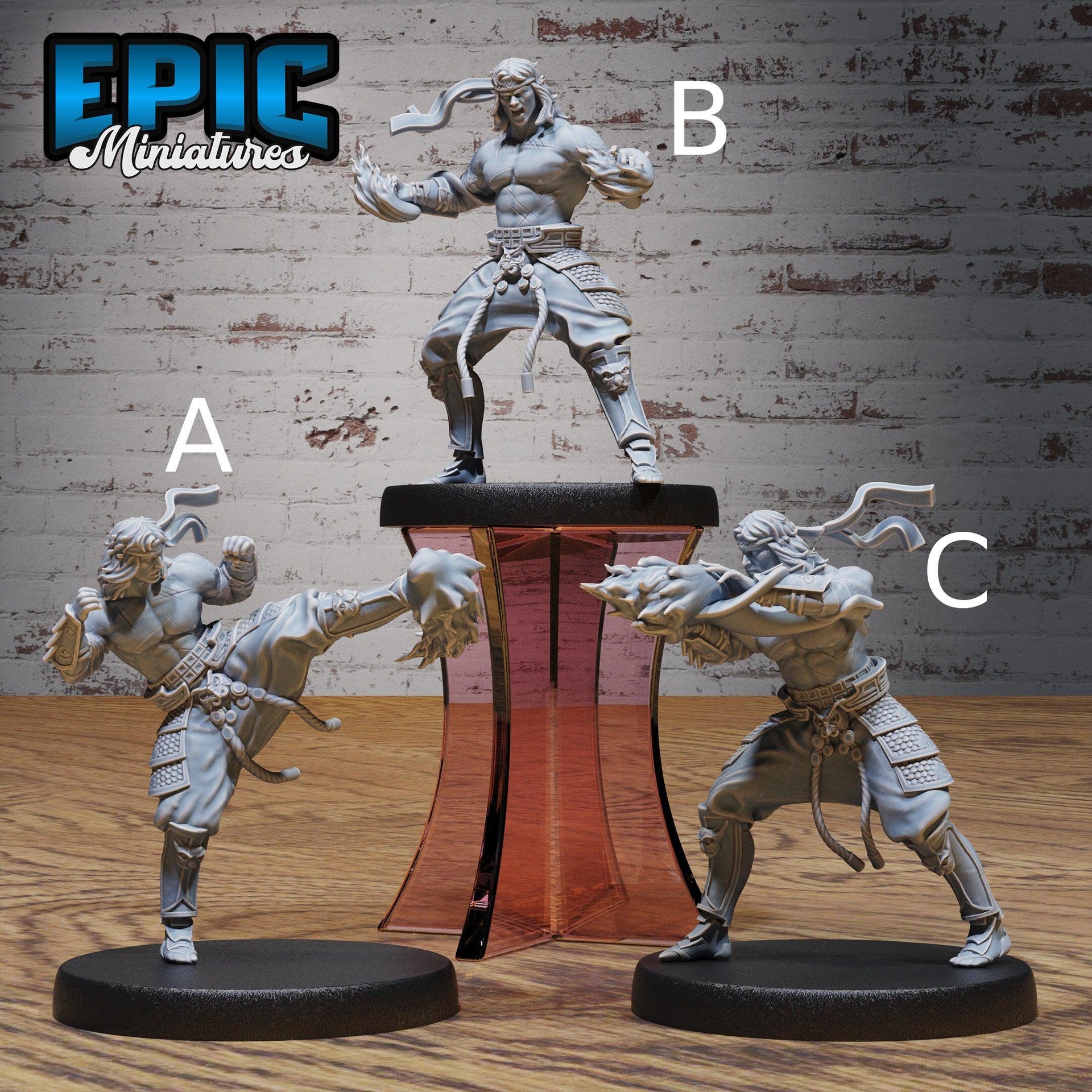 Fire Style Kung Fu Master - Epic Miniatures | Ninth Age | 32mm |Iron Fist Tournament | Martial Artist | Fighter | Brawler | Monk