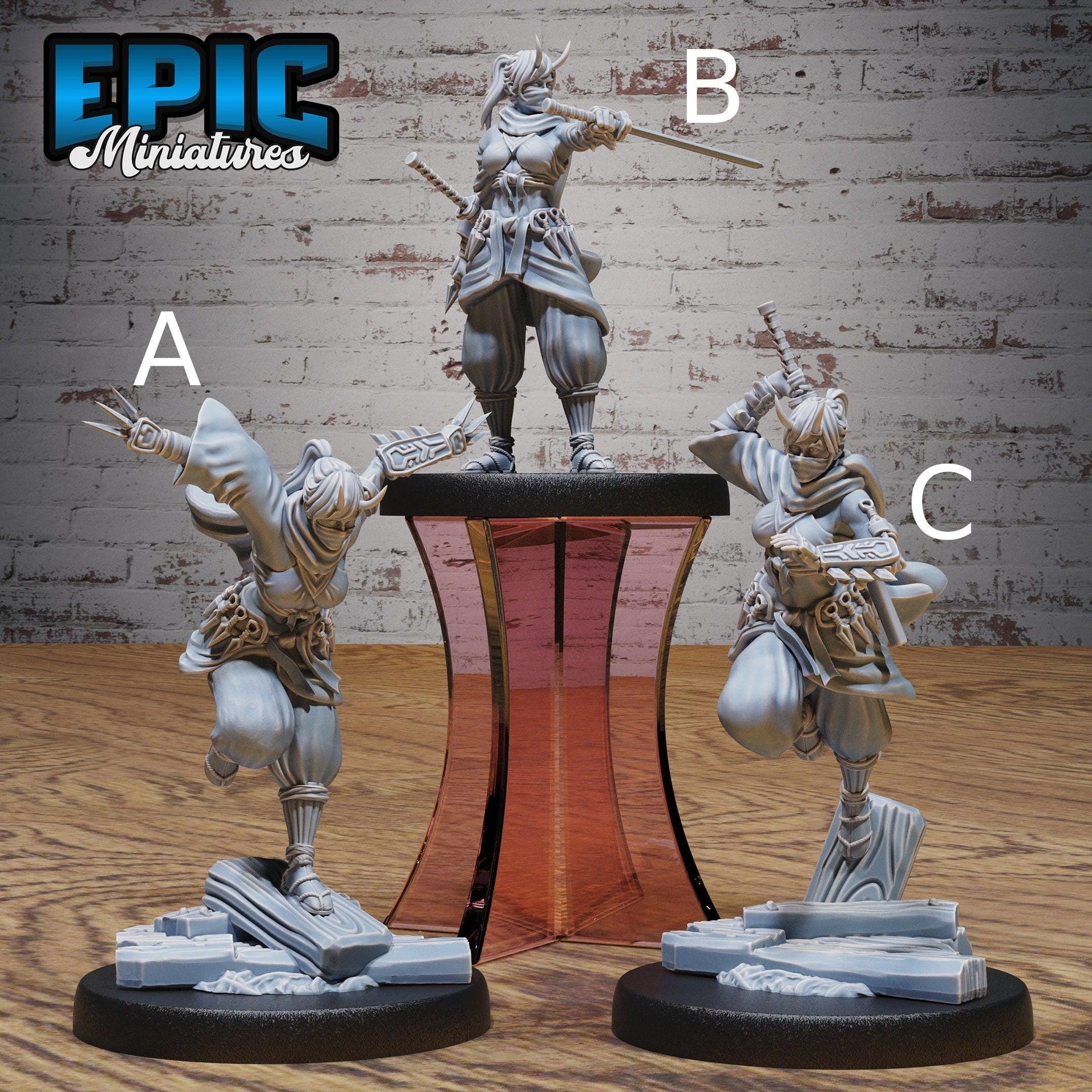 Dark Kunoichi - Epic Miniatures | Ninth Age | 32mm |Iron Fist Tournament | Ninja | Rogue | Assassin
