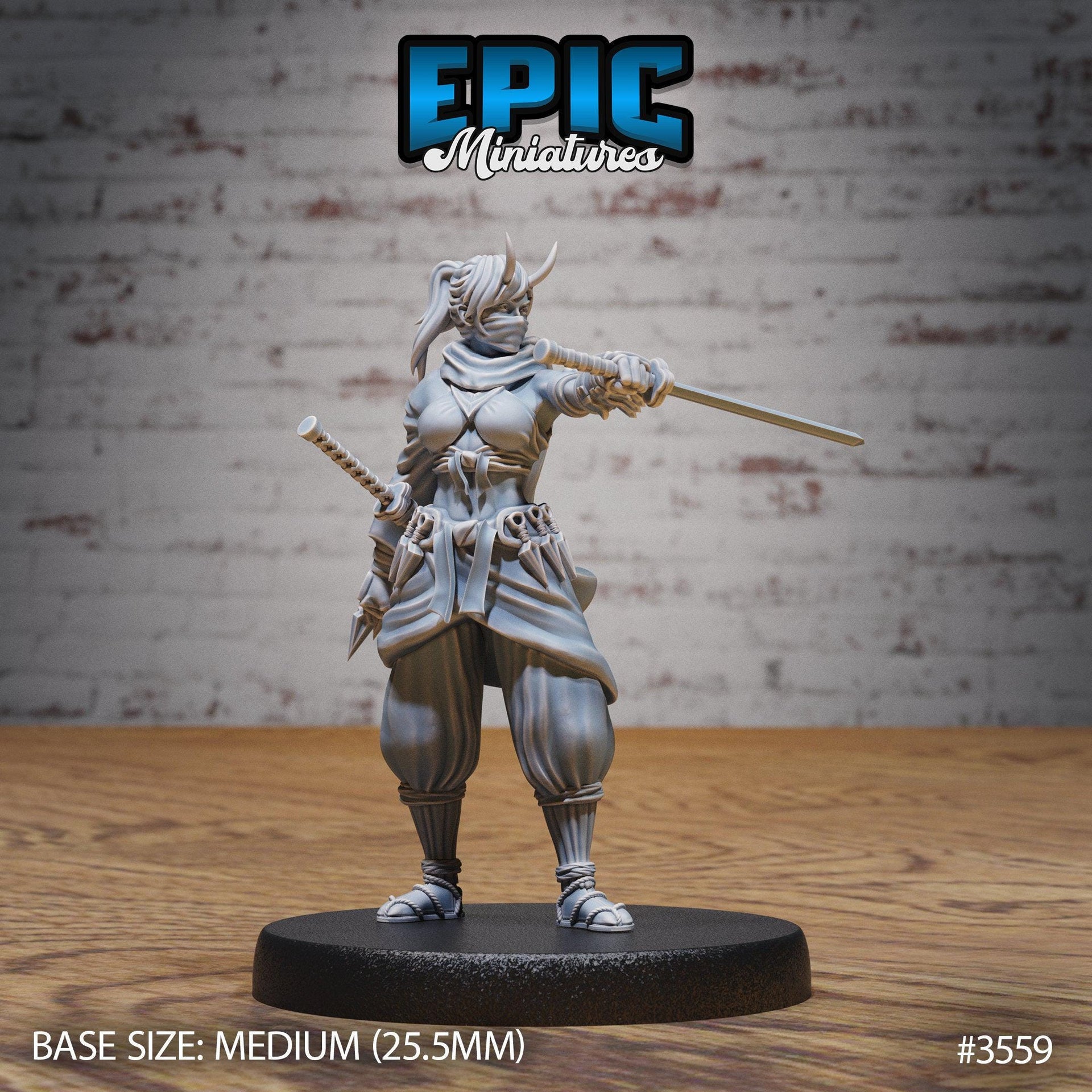 Dark Kunoichi - Epic Miniatures | Ninth Age | 32mm |Iron Fist Tournament | Ninja | Rogue | Assassin