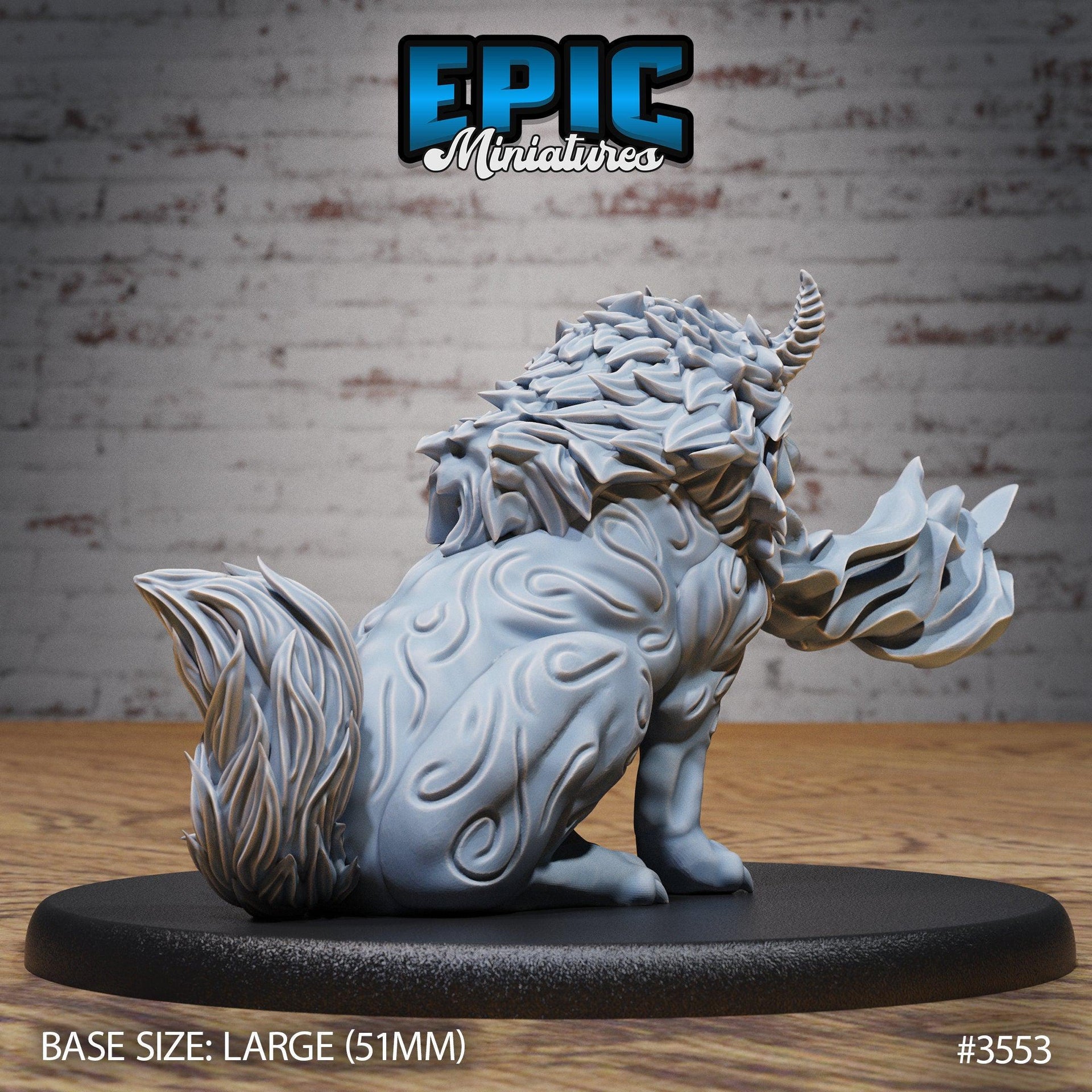 Guardian Fu Dog - Epic Miniatures | Ninth Age | 32mm |Iron Fist Tournament | Chinese Guardian Lion | Fire breathing