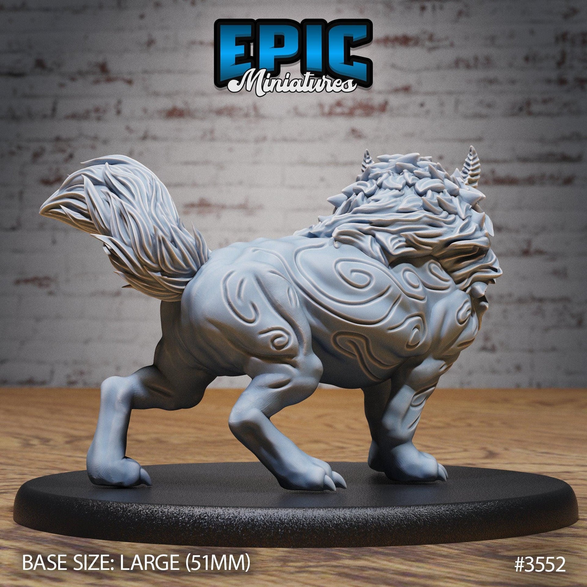Guardian Fu Dog - Epic Miniatures | Ninth Age | 32mm |Iron Fist Tournament | Chinese Guardian Lion | Fire breathing