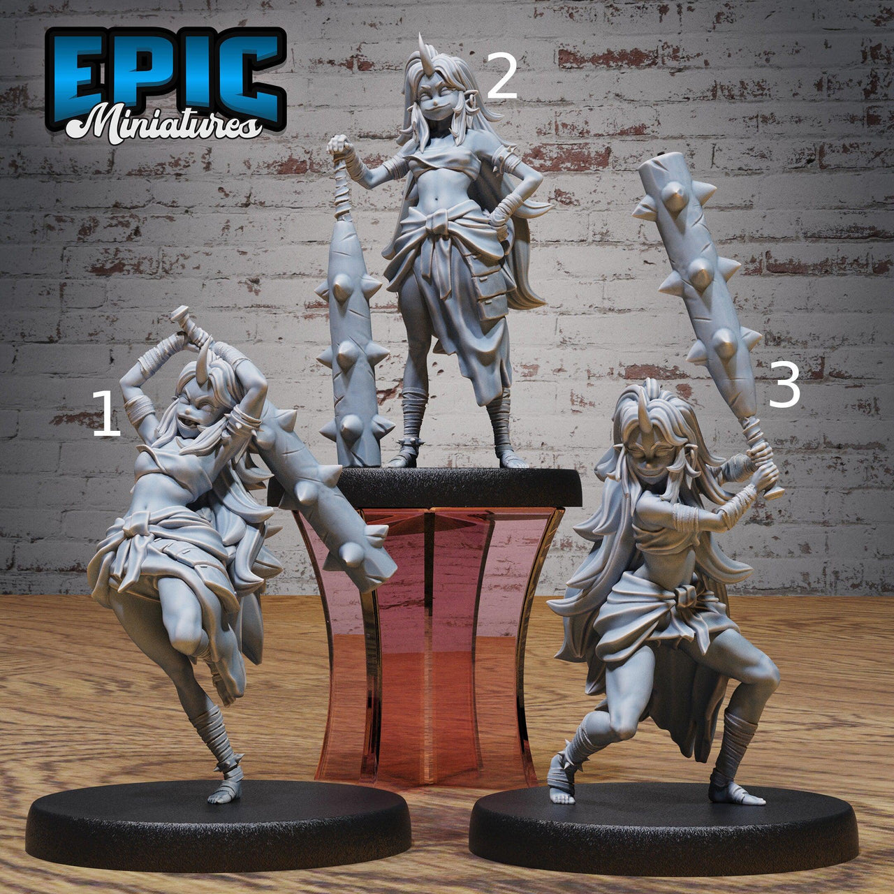 Blue Oni Girl - Epic Miniatures | 28mm | 32mm | Oni Nightmare | Yokai | Demon | Japanese Folklore | Ogre