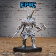 Barbarian Tribe Male- Epic Miniatures | 32mm | Ice Age Madness | Fighter | Warrior | Hunter | Cooking | Camp