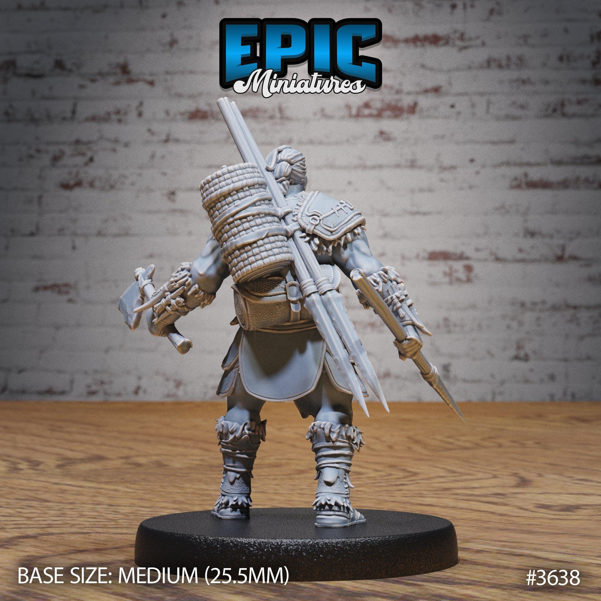 Barbarian Tribe Male- Epic Miniatures | 32mm | Ice Age Madness | Fighter | Warrior | Hunter | Cooking | Camp