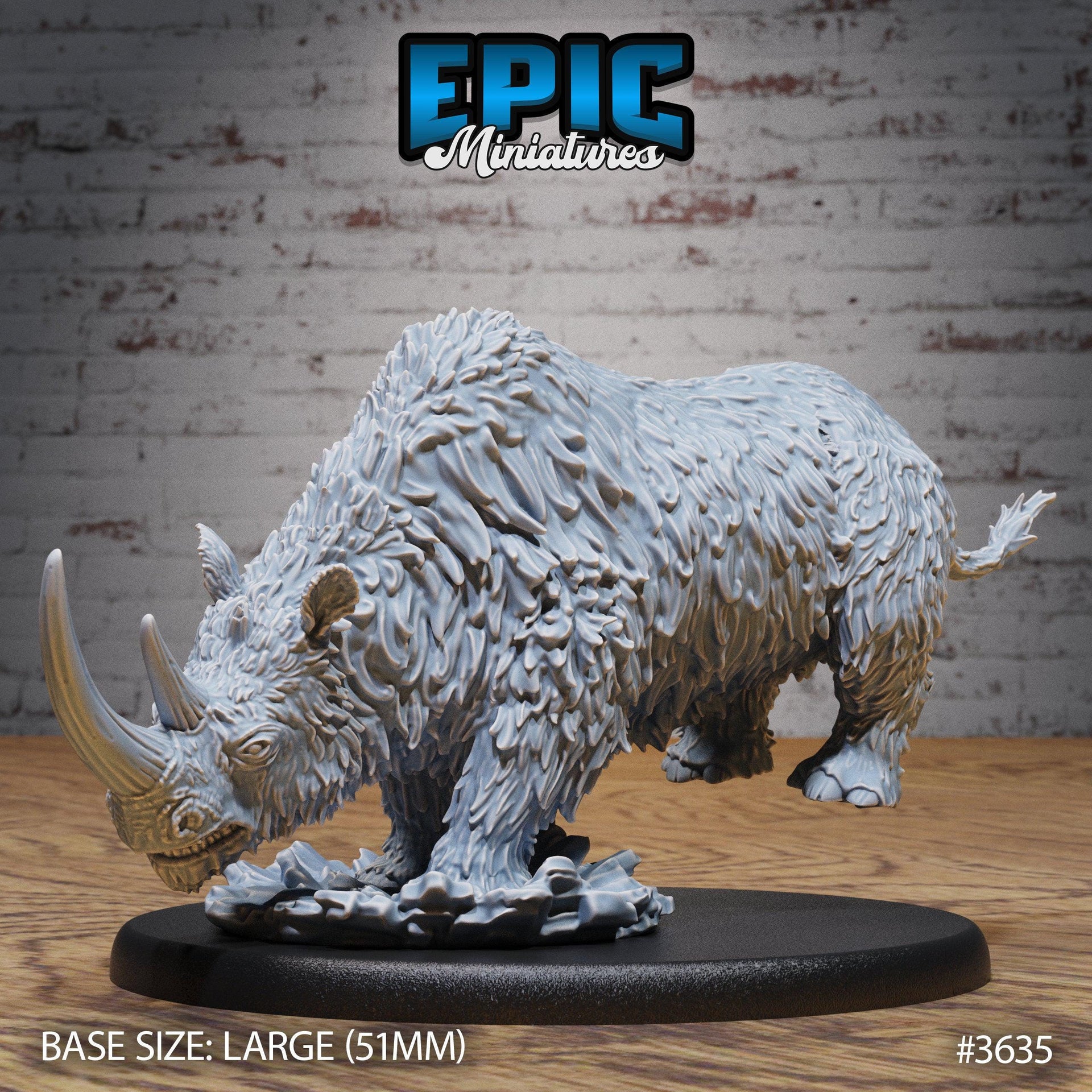 Wooly Rhino - Epic Miniatures | 32mm | Ice Age Madness | Prehistoric | Elasmotherium