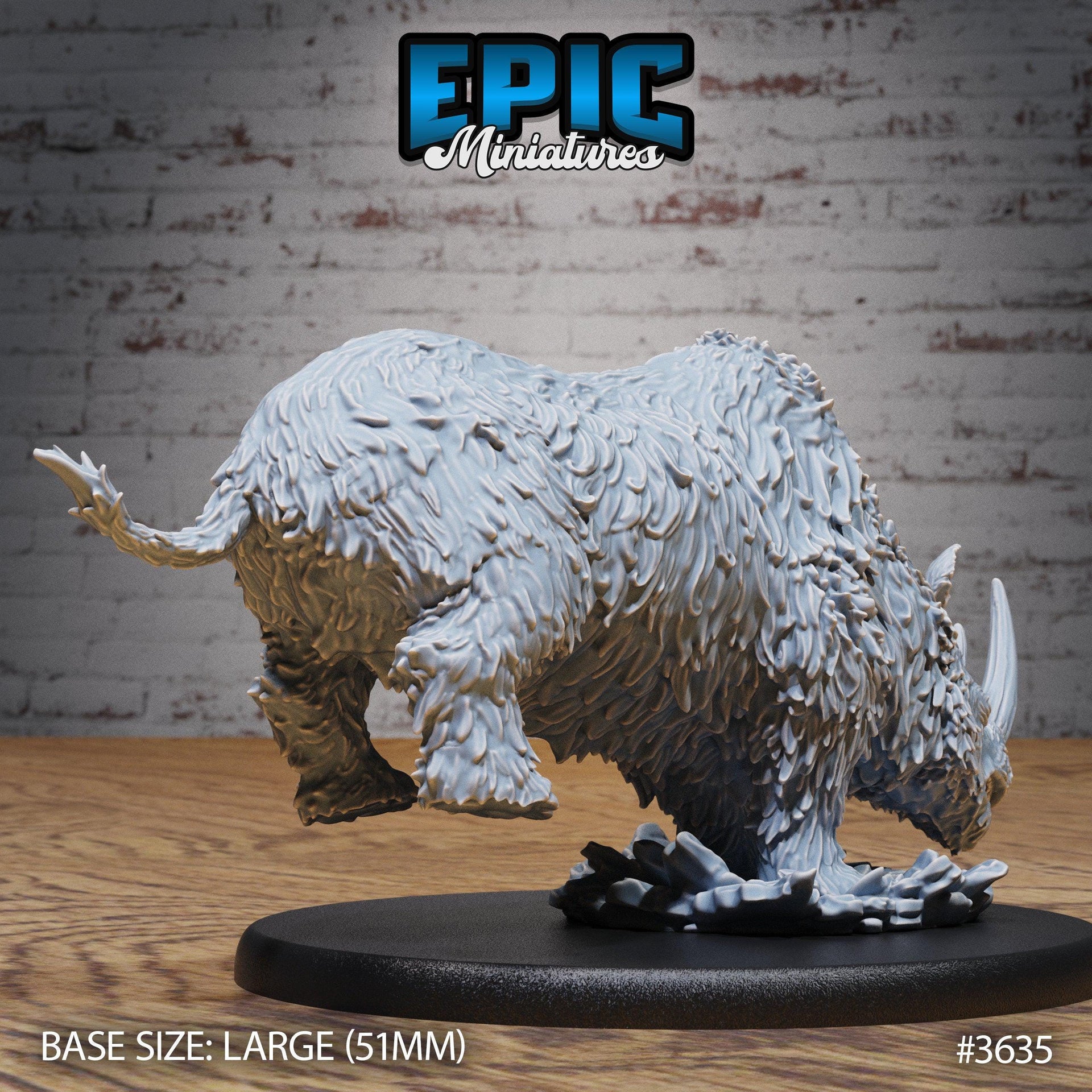 Wooly Rhino - Epic Miniatures | 32mm | Ice Age Madness | Prehistoric | Elasmotherium