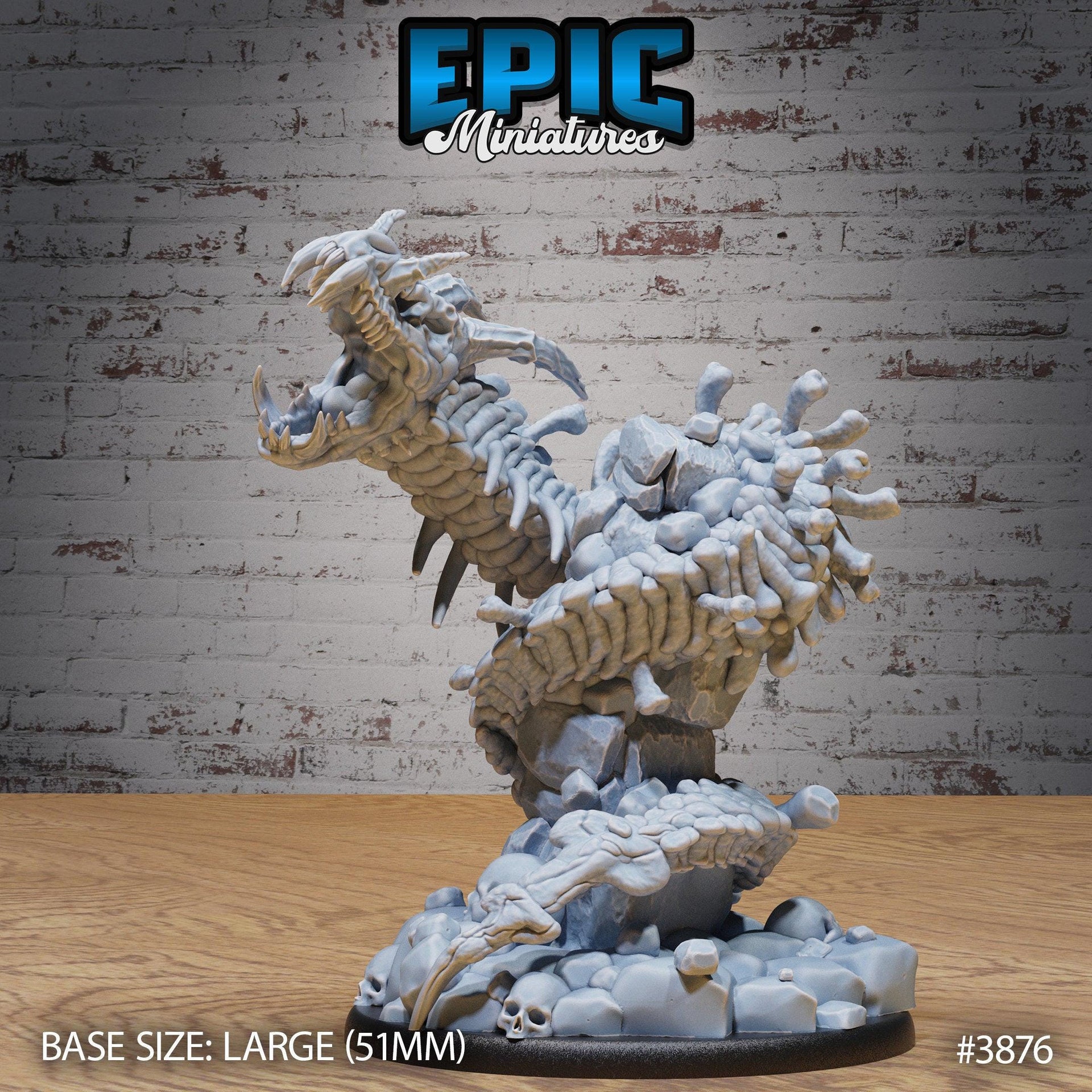 Bone Naga - Epic Miniatures | Gruesome Graveyard | 28mm | 32mm | Zombie | Undead | Demon | Dragon | Wyvern