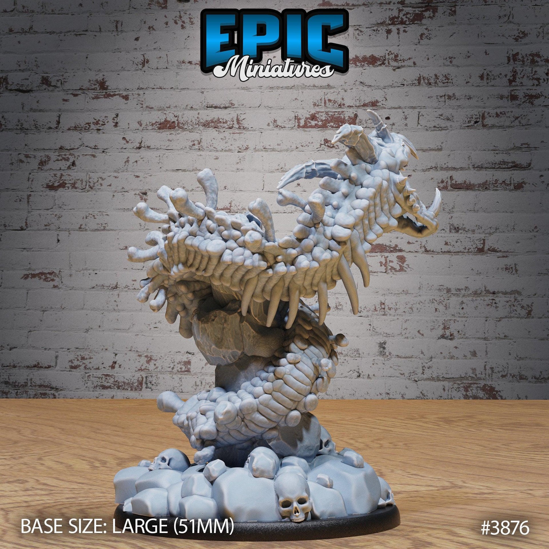 Bone Naga - Epic Miniatures | Gruesome Graveyard | 28mm | 32mm | Zombie | Undead | Demon | Dragon | Wyvern