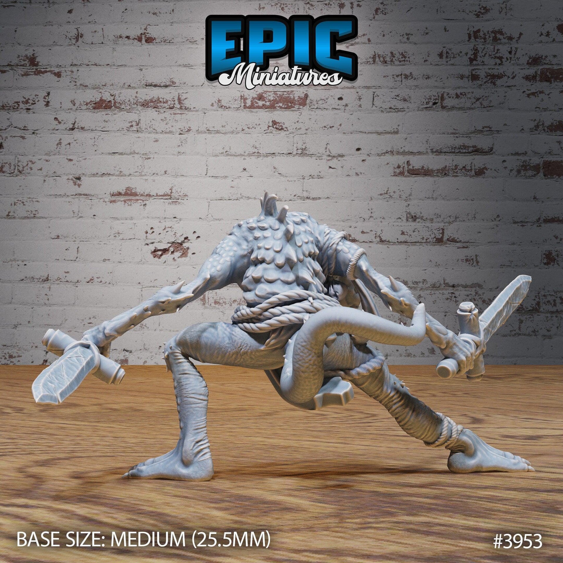 Dark Fish Folk - Epic Miniatures | 32mm | Sinister Harbor | Speer | Hunting | Soldier