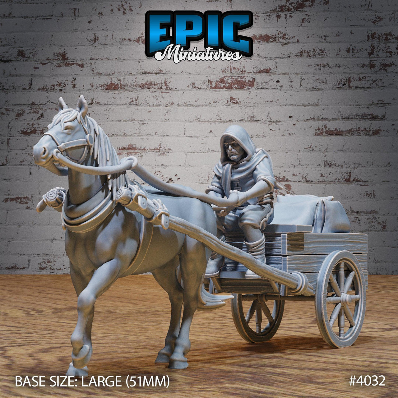 Village Wagon Driver - Epic Miniatures | 32mm | Festival Village | Merchant | Cart | Farmer | Horse