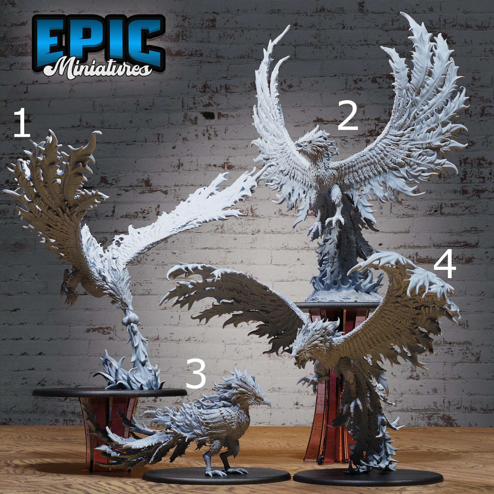 Primordial Phonix - Epic Miniatures | Elemental Lands | 28mm | 32mm | Huge | Fire Breath