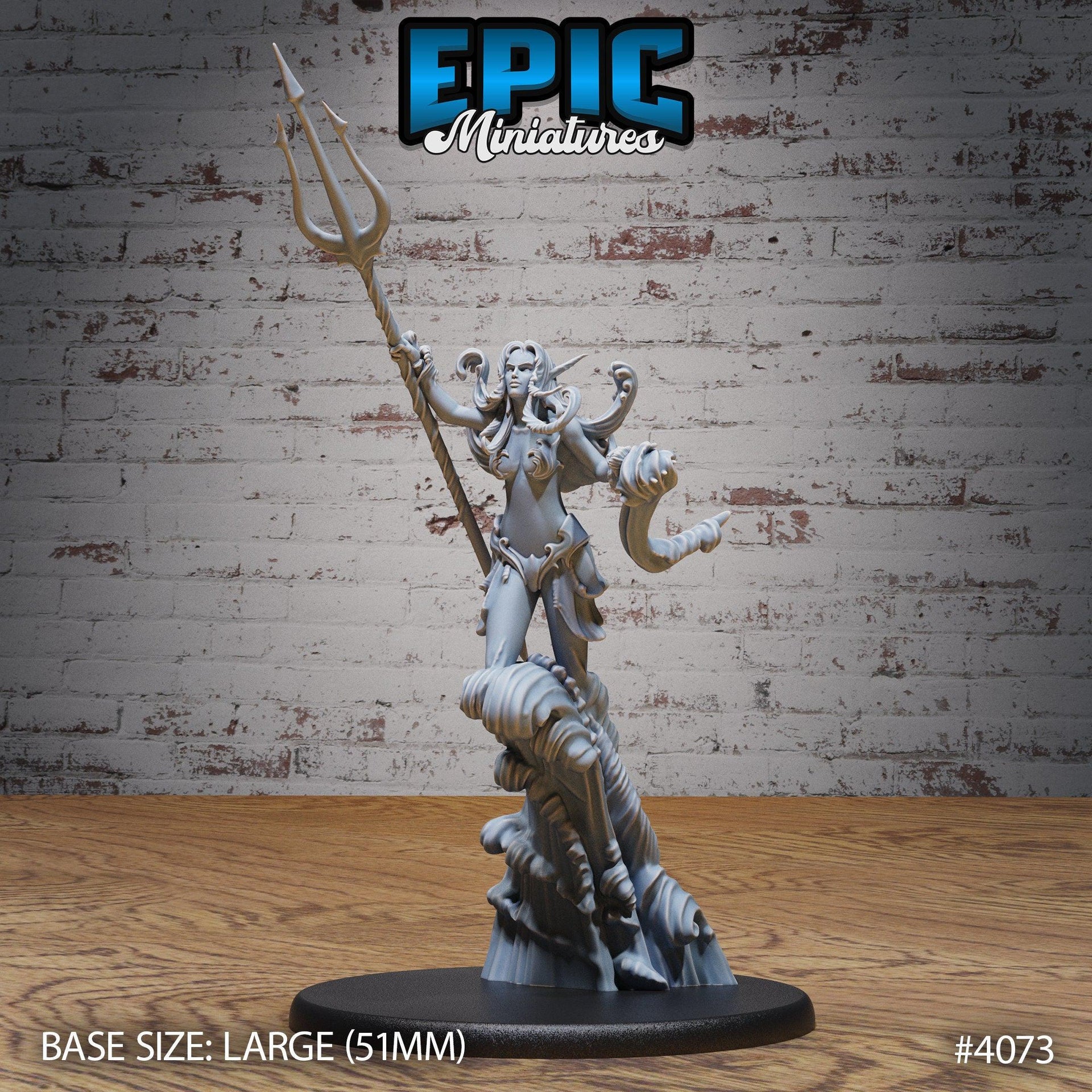 Water Elemental Female - Epic Miniatures | Elemental Lands | 28mm | 32mm | Frog Man | Elemental | Genie