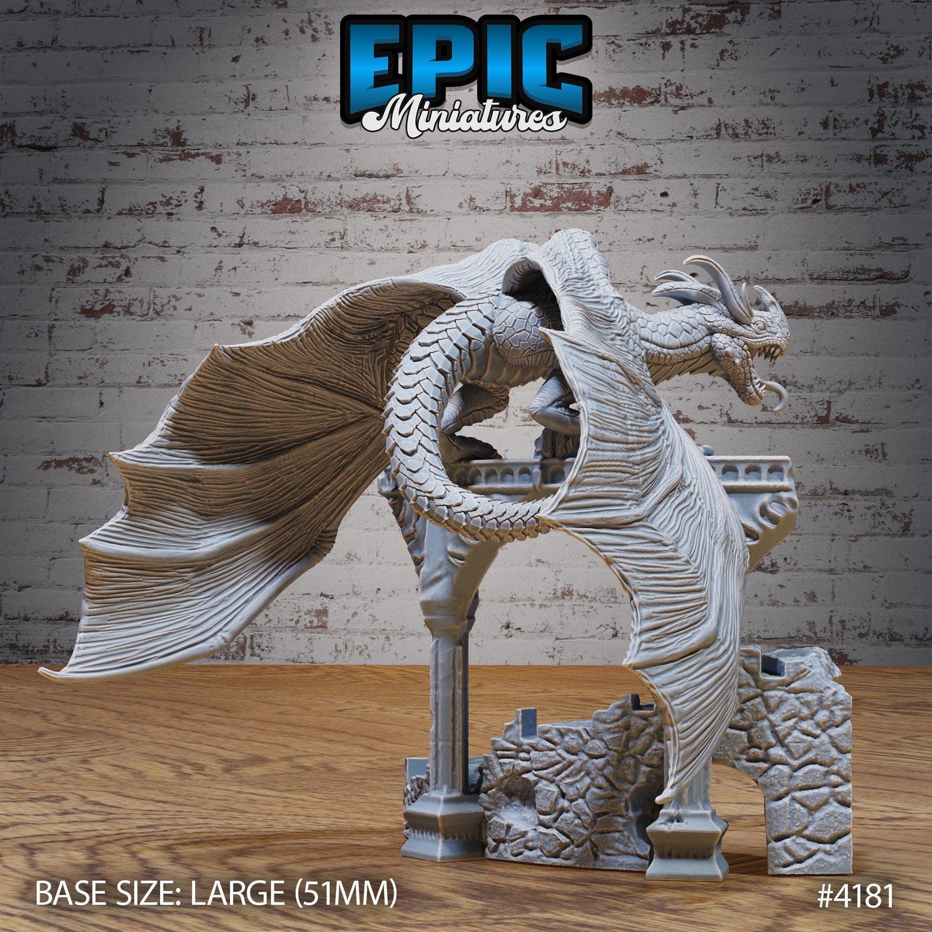 Mountain Wyvern - Epic Miniatures | Dwarf Mountain | 28mm | 32mm | Drake | Mount | Dragon | Ruins