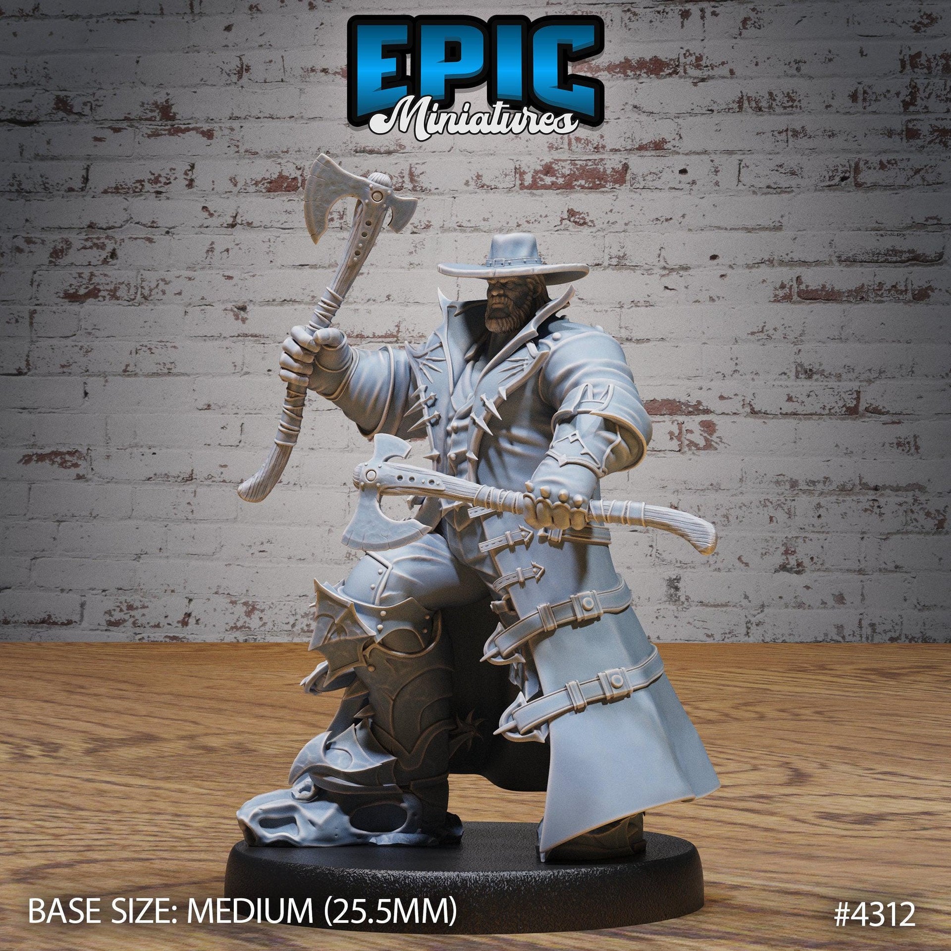 Demon Hunter - Epic Miniatures | Infernal Assault | 28mm | 32mm | Gun | Trench coat