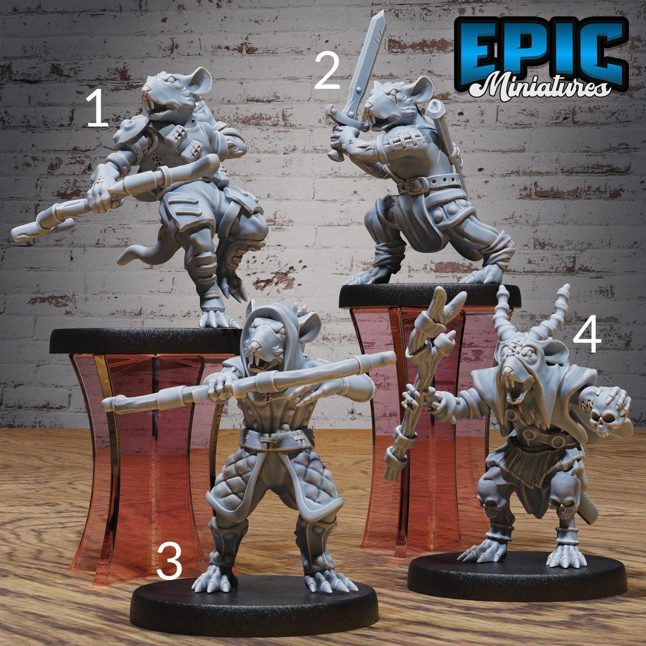 Rat Folk Tribe - Epic Miniatures | City Sewers | 28mm | 32mm | Fighter | Warrior | Ranger | Rogue