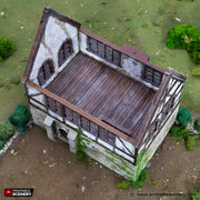 Wattle and Daub Stone Manor. King and Country, 15mm, 28mm, 32mm - Printable Scenery | 28mm and 32mm | Wargaming | DnD | Tabletop Roleplaying