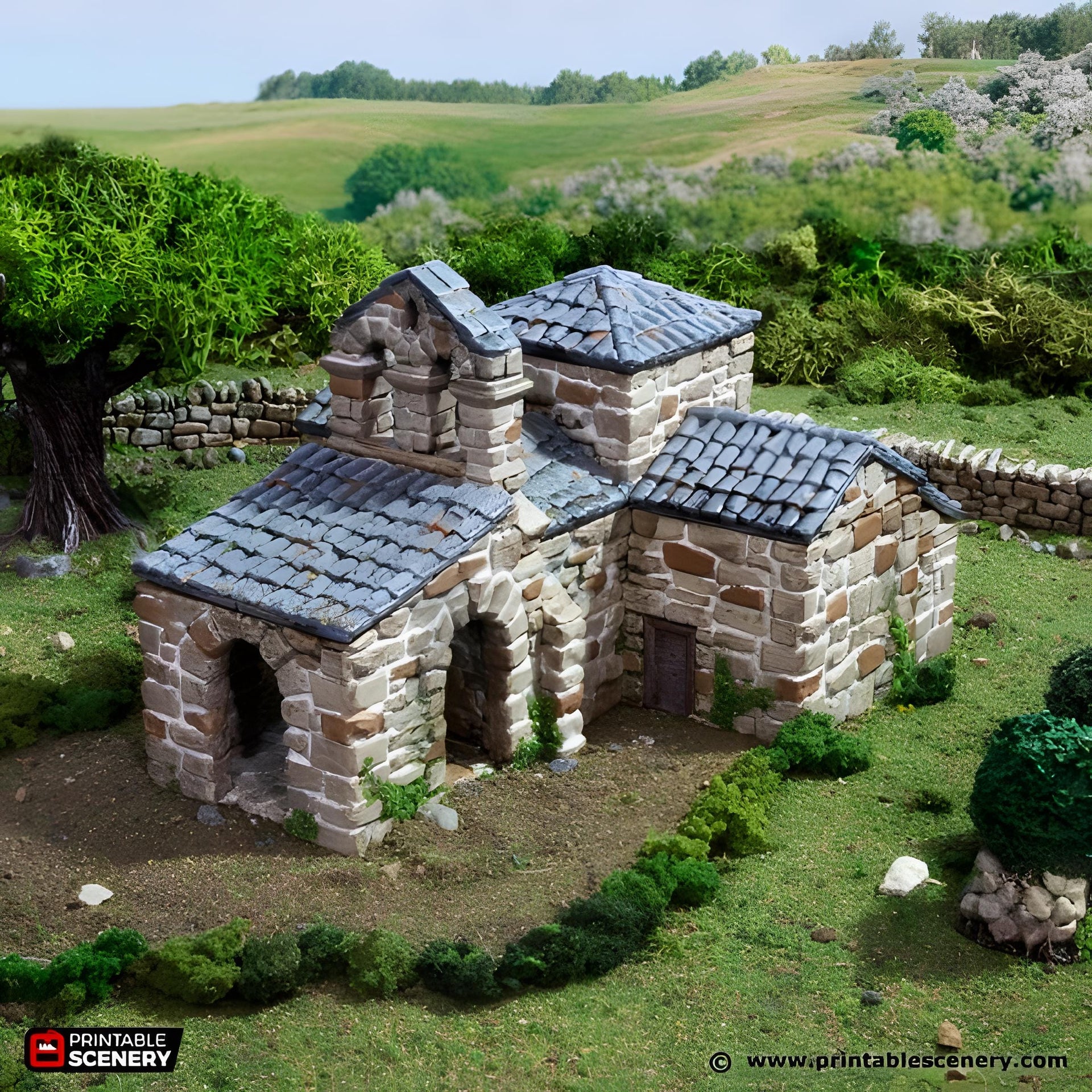 French Mausoleum. King and Country, 15mm, 28mm, 32mm - Printable Scenery | 28mm and 32mm | Wargaming | DnD | Tabletop Roleplaying