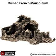 Ruined French Mausoleum. King and Country, 15mm, 28mm, 32mm - Printable Scenery | 28mm and 32mm | Wargaming | DnD | Tabletop Roleplaying