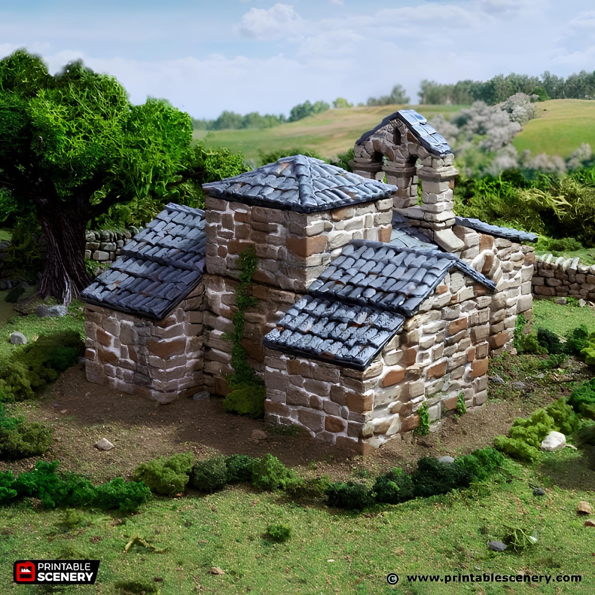French Mausoleum. King and Country, 15mm, 28mm, 32mm - Printable Scenery | 28mm and 32mm | Wargaming | DnD | Tabletop Roleplaying
