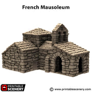 French Mausoleum. King and Country, 15mm, 28mm, 32mm - Printable Scenery | 28mm and 32mm | Wargaming | DnD | Tabletop Roleplaying