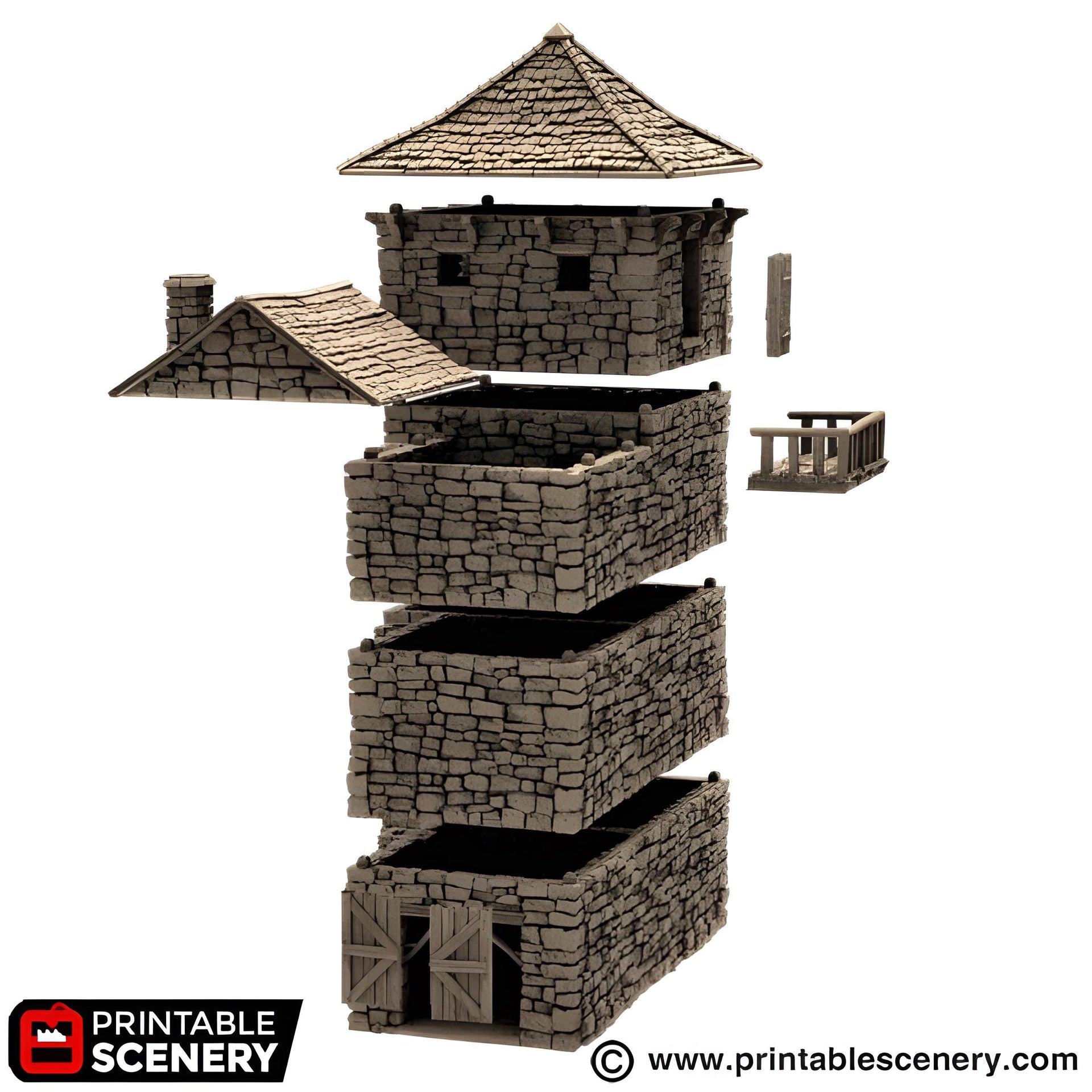 Black Rock Keep. King and Country, 15mm, 28mm, 32mm - Printable Scenery | 28mm and 32mm | Wargaming | DnD | Tabletop Roleplaying