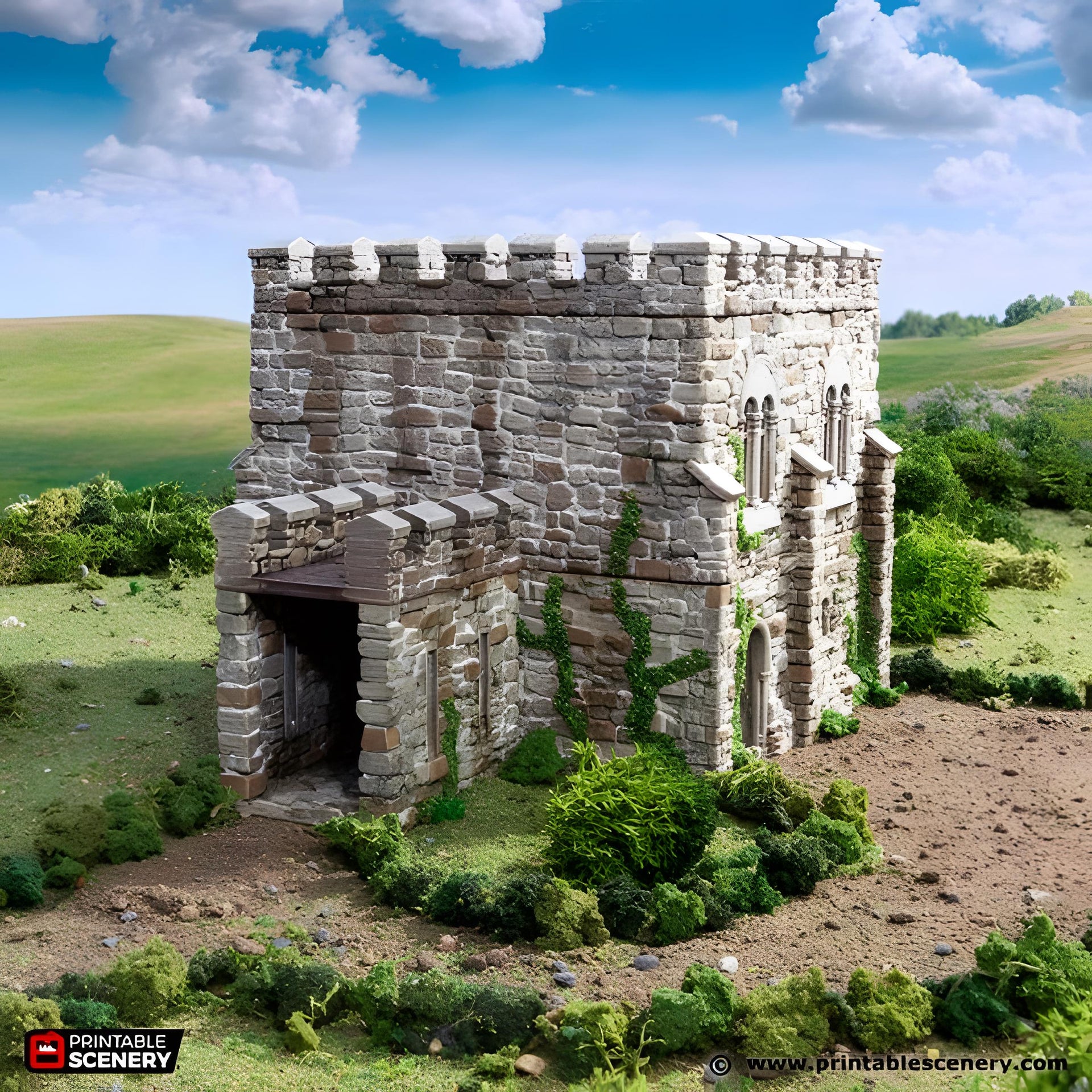 Norman Square Keep. King and Country, 15mm, 28mm, 32mm - Printable Scenery | 28mm and 32mm | Wargaming | DnD | Tabletop Roleplaying