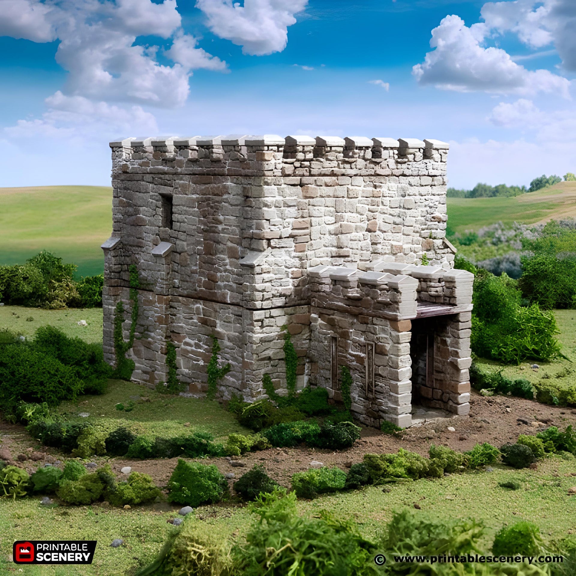 Norman Square Keep. King and Country, 15mm, 28mm, 32mm - Printable Scenery | 28mm and 32mm | Wargaming | DnD | Tabletop Roleplaying
