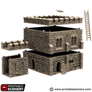 Norman Square Keep. King and Country, 15mm, 28mm, 32mm - Printable Scenery | 28mm and 32mm | Wargaming | DnD | Tabletop Roleplaying