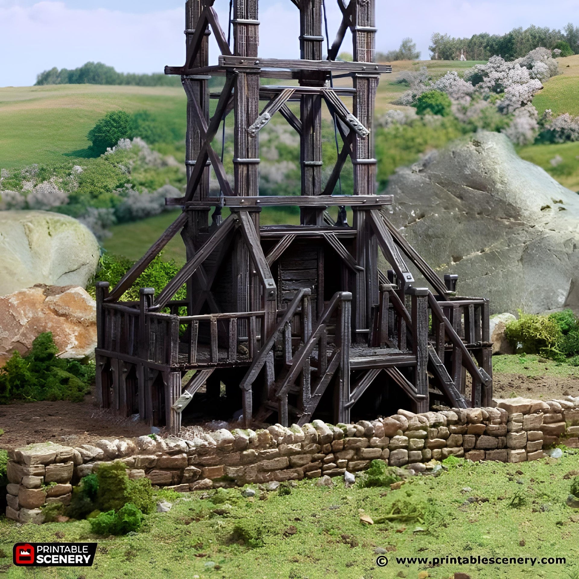 Quarry Elevator. King and Country, 15mm, 28mm, 32mm - Printable Scenery | 28mm and 32mm | Wargaming | DnD | Tabletop Roleplaying