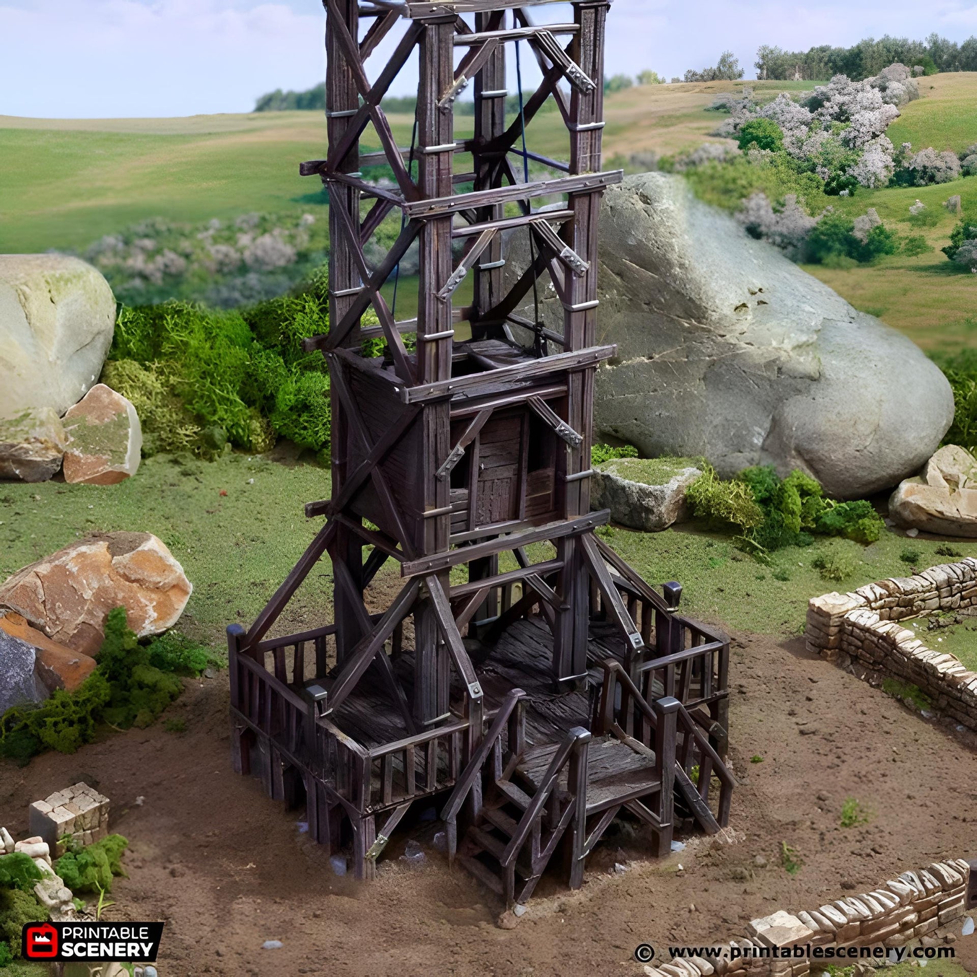 Quarry Elevator. King and Country, 15mm, 28mm, 32mm - Printable Scenery | 28mm and 32mm | Wargaming | DnD | Tabletop Roleplaying