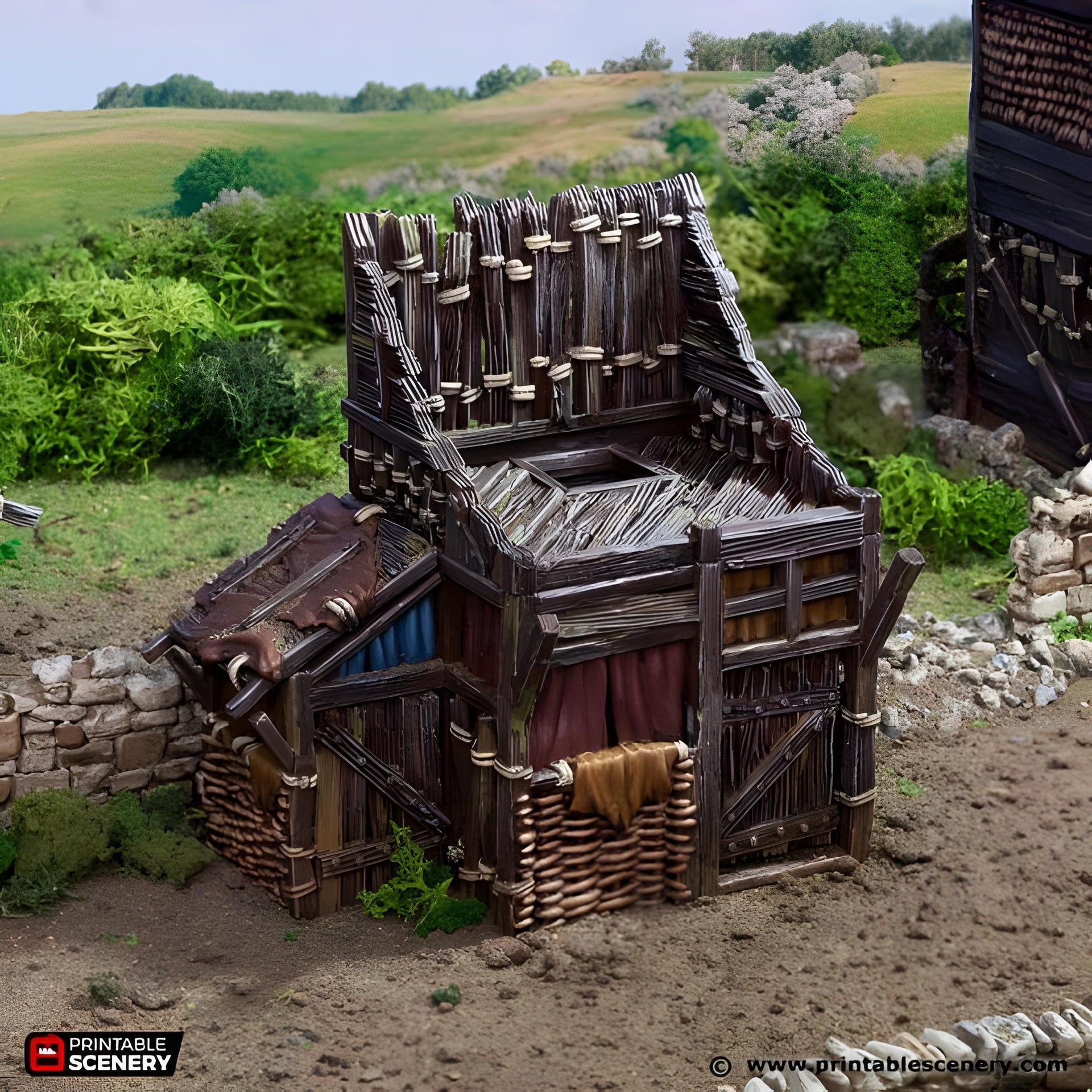 Medium Shanty. King and Country, 15mm, 28mm, 32mm - Printable Scenery | 28mm and 32mm | Wargaming | DnD | Tabletop Roleplaying