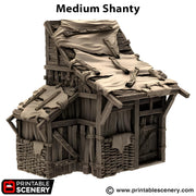 Medium Shanty. King and Country, 15mm, 28mm, 32mm - Printable Scenery | 28mm and 32mm | Wargaming | DnD | Tabletop Roleplaying