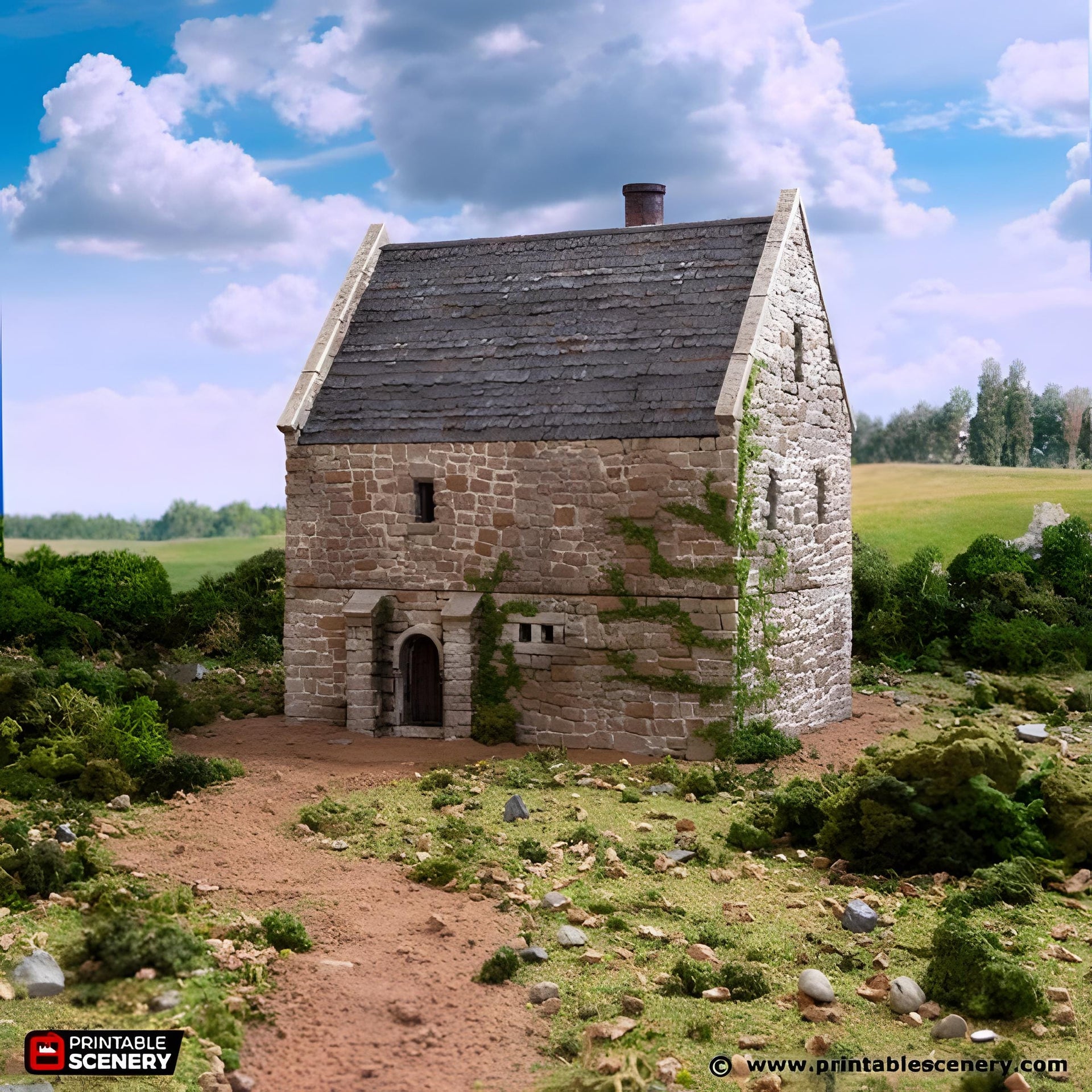 Norman Stone Manor. King and Country, 15mm, 28mm, 32mm - Printable Scenery | 28mm and 32mm | Wargaming | DnD | Tabletop Roleplaying