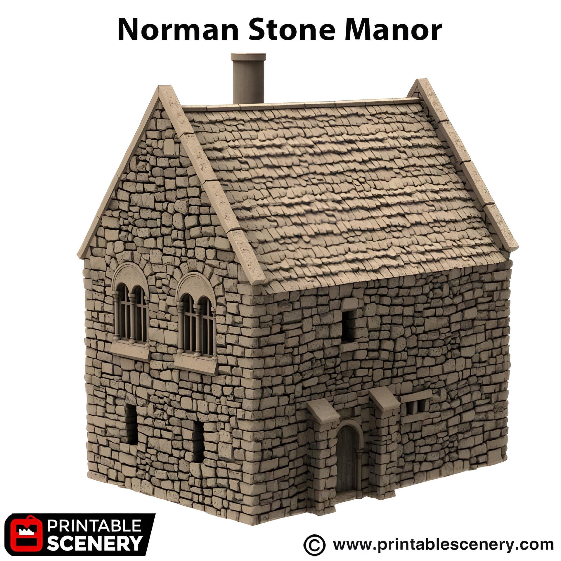 Norman Stone Manor. King and Country, 15mm, 28mm, 32mm - Printable Scenery | 28mm and 32mm | Wargaming | DnD | Tabletop Roleplaying