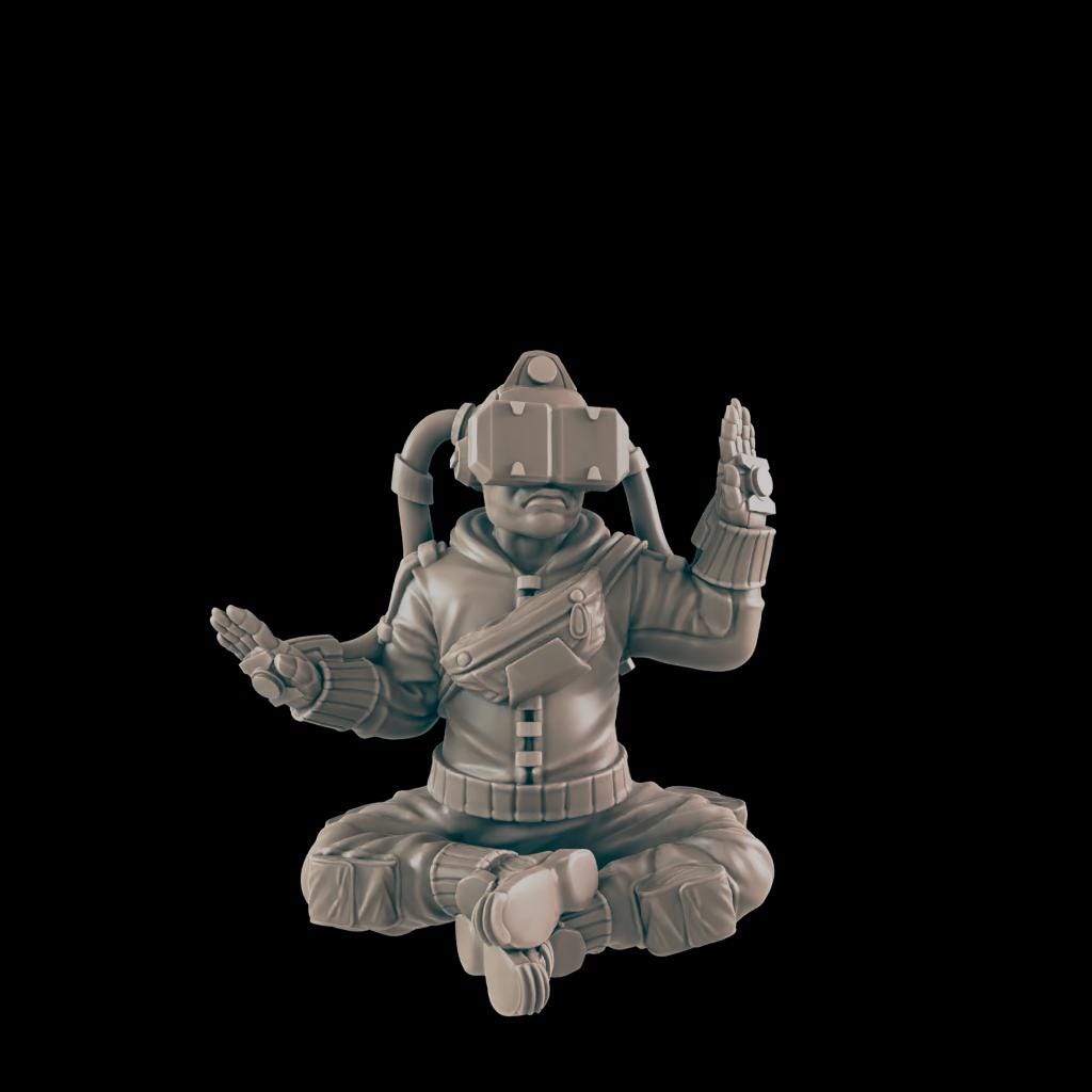 VR Obsessive. Cyberpunk Hacker - Ec3d | 28mm and 32mm | Wargaming | DnD | Tabletop Roleplaying