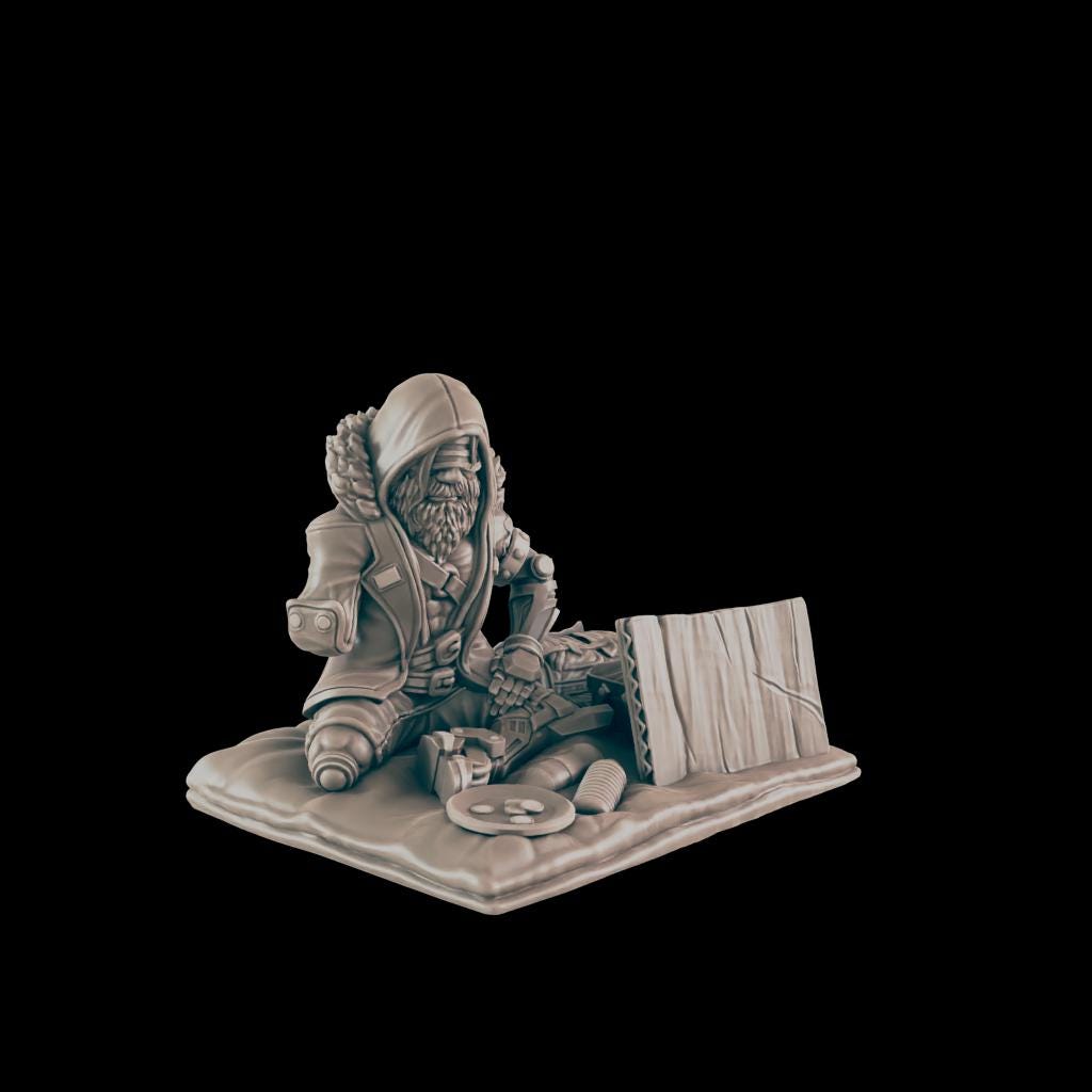 The Lost Vet. Cyberpunk Civilian - Ec3d | 28mm and 32mm | Wargaming | DnD | Tabletop Roleplaying