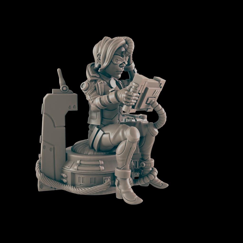 The Hacker. Cyberpunk Mastermind - Ec3d | 28mm and 32mm | Wargaming | DnD | Tabletop Roleplaying